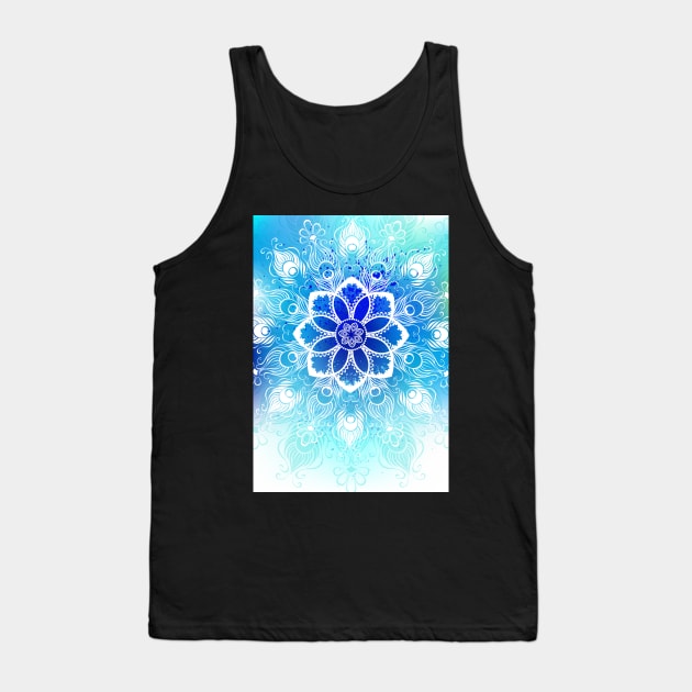 Design with White Mandala Tank Top by Blackmoon9